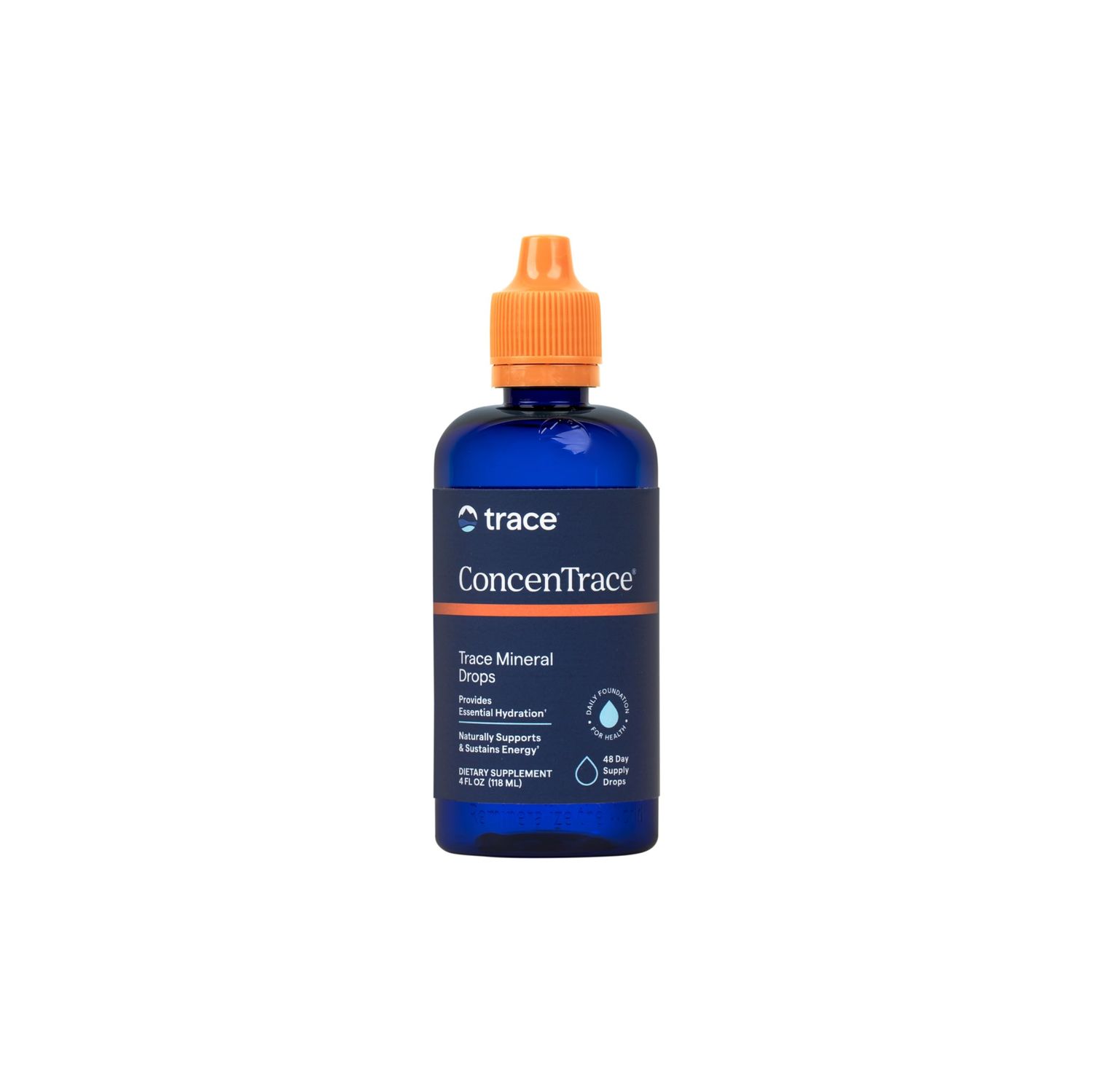 Trace Minerals ConcenTrace Trace Mineral Drops - Liquid Supplement for Bone Joint Support - Aids Hydration Electrolyte Restoration - Unflavored-Original, 4 fl oz (48 Servings)