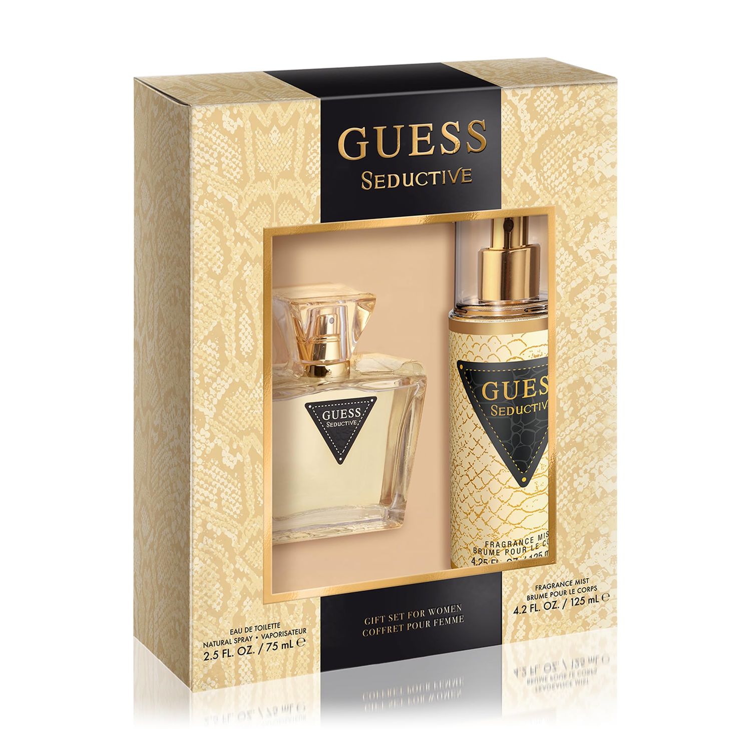 GUESS Seductive WomenFemme Eau de Toilette 2 Piece Gift Set - Perfume Spray 2.5 Fl. Oz. Fragrance Mist 4.2 Fl. Oz.