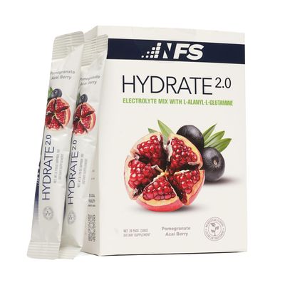 Hydrate 2.0 Electrolytes Hydration Powder Packets - Advanced Hydration Recovery Formula with L-Alanyl-L-Glutamine Faster Hydration Performance Recovery 20 Packets (Pomegranate Acai Berry)