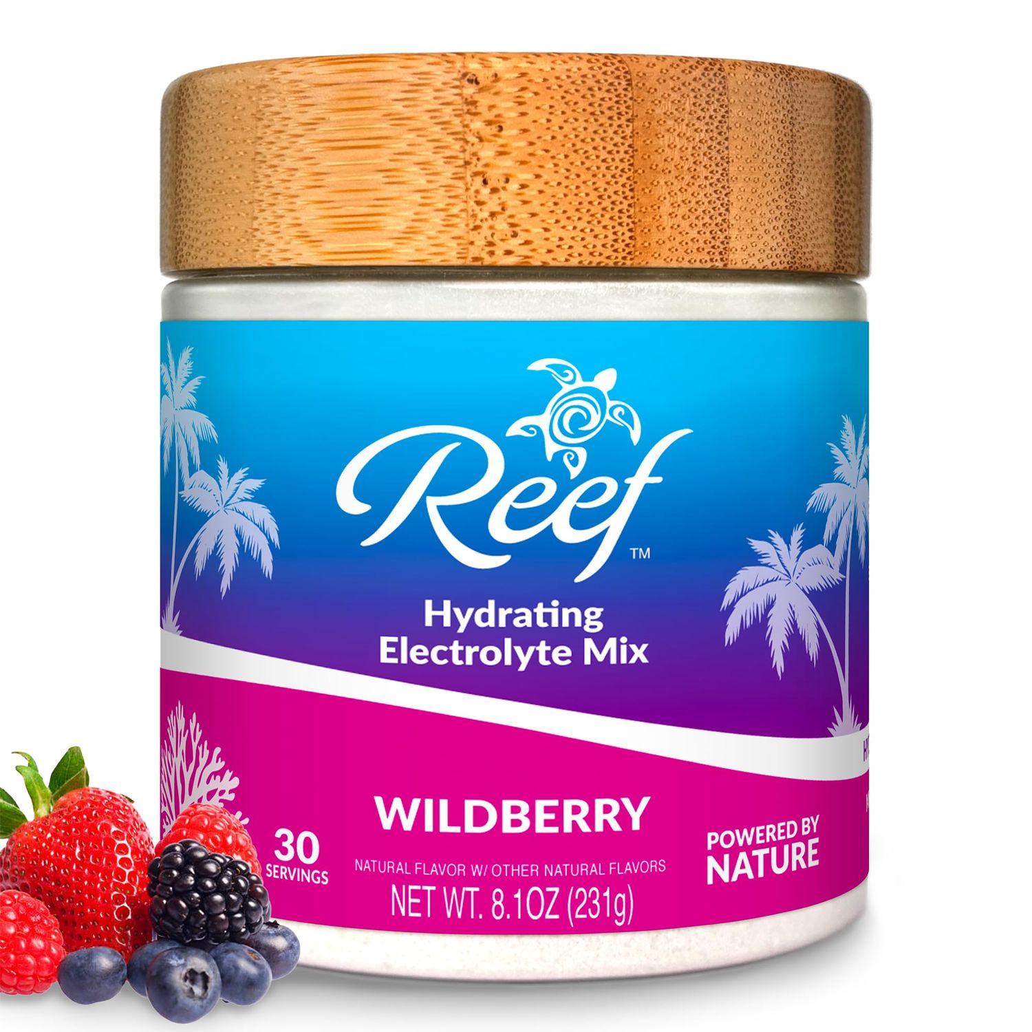 Reef Replenish Hydrating Electrolyte Powder - Hydration with Natures Electrolytes Real Fruit - Wildberry, No Added Sugar, 5 Key Electrolytes Vitamins, Trace Minerals, Non-GMO, 30 Servings