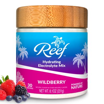 Reef Replenish Hydrating Electrolyte Powder - Hydration with Natures Electrolytes Real Fruit - Wildberry, No Added Sugar, 5 Key Electrolytes Vitamins, Trace Minerals, Non-GMO, 30 Servings