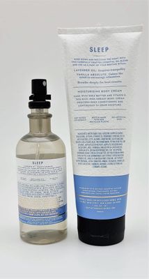 Bath Body Works - Aromatherapy - Lavender Vanilla - Sleep - 2 pc Bundle - Pillow and Body Mist - 5.3 fl oz - Body Cream - 8 oz