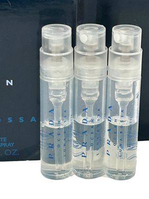 Prada OCEAN Luna Rossa EDT Sample Perfume Men Spray MINI SMALL Travel Size 1.2 ML 0.04 - set of 3