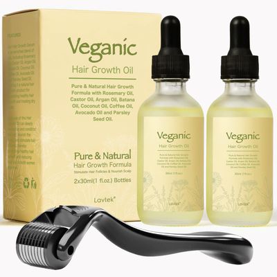 Veganic Natural Hair Growth Oil Kit, Veganic Hair Oil for Hair Growth 2pcs.