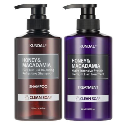 KUNDAL Natural Shampoo and Conditioner Set Clean Soap - Korean Hair Care, Long Lasting Fragrance, Moisturize, Nourish, Frizz Control, Argan Macadamia Oil, Sulfate-Free 16.9fl oz (Pack of 2)
