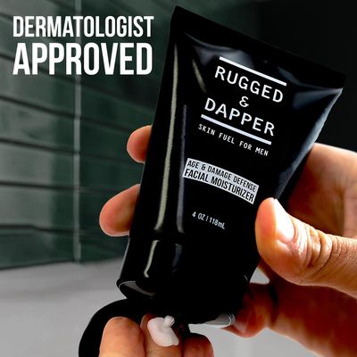 RUGGED DAPPER - Mens Face Moisturizer After Shave Lotion for Men - Anti-Aging Formula with Hyaluronic Acid Peptides - Natural Ingredients Fragrance Free - 4 Month Supply - USA Made