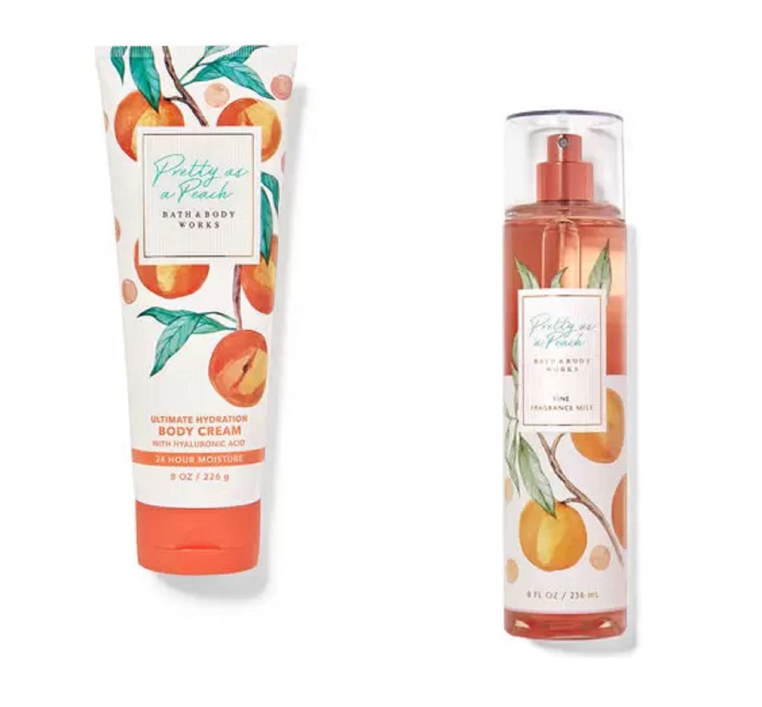 Bath Body Works Signature Collection Pretty as a Peach Gift Set Fine Fragrance Mist Ultra Shea Body Cream