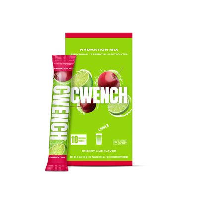 Cwench Sugar Free Electrolyte Hydration Drink Mix - Cherry Lime 10 Single Serve Packets