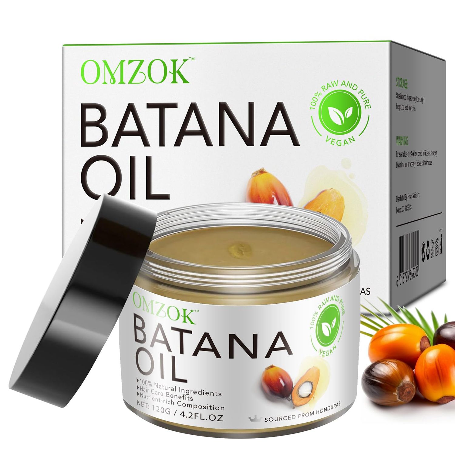 Batana Oil For Hair Growth - Raw 100 Pure Organic - Dr. Sebi Batana Oil From Honduras - For Stronger Thicker Longer Hair, Enhances Hair Scalp Radiance, Repair Damaged Hair