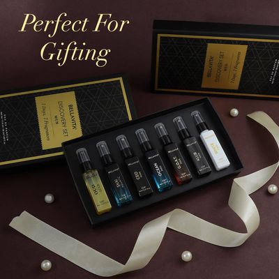 BellaVita Luxury Discovery Set Mens Perfumes (7x8ml) Mini Perfume Gift Set for Men with Bergamot, OUD Patchouli Oriented Compact Long-Lasting Oud Colognes for Men Cruelty Free Fragrance