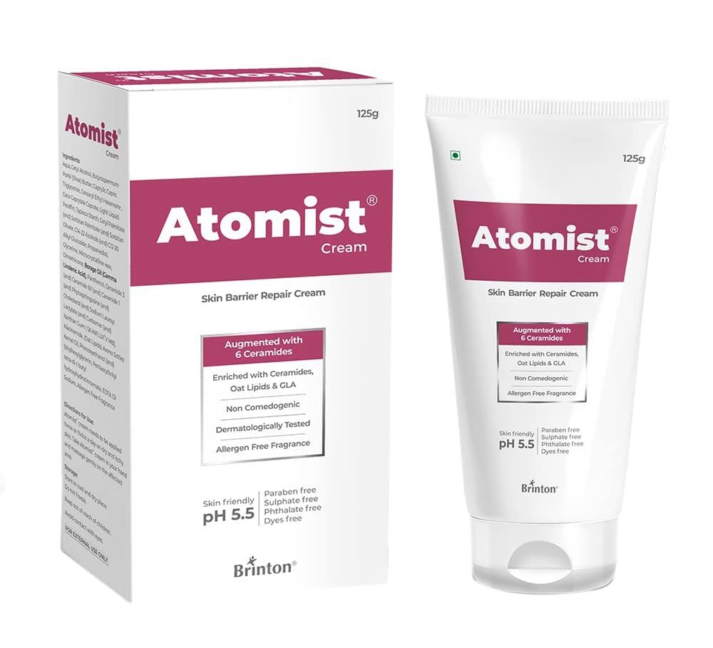 Brinton Atomist Moisturizing Cream for Dry Sensitive SkinEnriched with Ceramides Oat Lipids Non-Comedogenic Fragrance-Free Allergen-Free Paraben, Sulphate, Phthalate Dye-Free, 125g