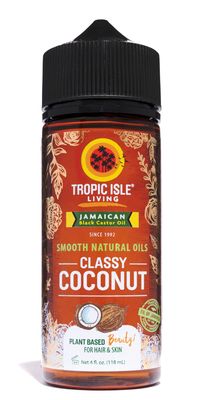Tropic Isle Living Smooth Natural Coconut Oils for Hair Growth Skin Care Refreshing Fragrance Hydrating Massage Oil 4oz
