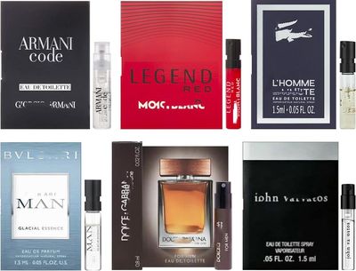 JRoBeauty Men's Popular Designer Fragrance Sampler (6 count) - Lot of Cologne Sample Vials