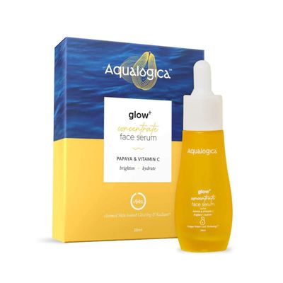 Aqualogica Glow Concentrate Face Serum Radiance Serum with Vitamin C Papaya Gives Glowing Hydration to All Skin Types Fragrance Color Free Formula 1.01 Fl Oz30ml