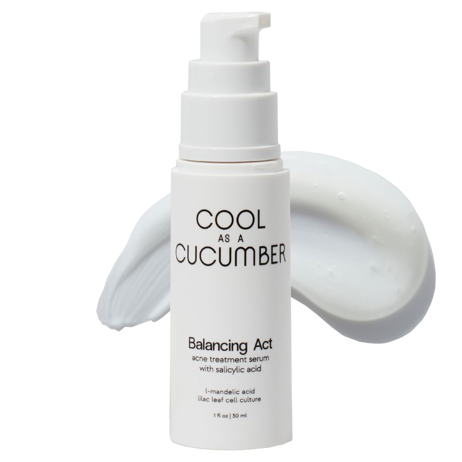 Cool as a Cucumber Balancing Act Gentle Exfoliating Face Serum, Acne Treatment with Mandelic Acid, Salicylic Acid, Vitamin B3 for Clear Skin, Vegan, Fragrance Free, Non Comedogenic, Oil Free, 1 FL Oz
