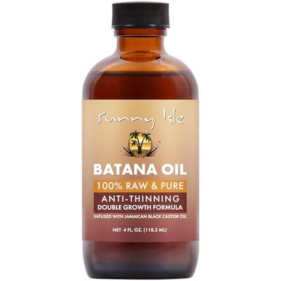Sunny Isle Batana Oil Infused with Jamaican Black Castor Oil 4oz Anti-Thinning Double Growth Formula