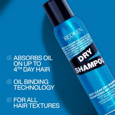 Redken Deep Clean Dry Shampoo Instantly Refreshes Hair Absorbs Oil In Between Washes No Buildup or Residue Fragrance-Free For All Hair Types, For Dark or Light Hair 3.1 Oz