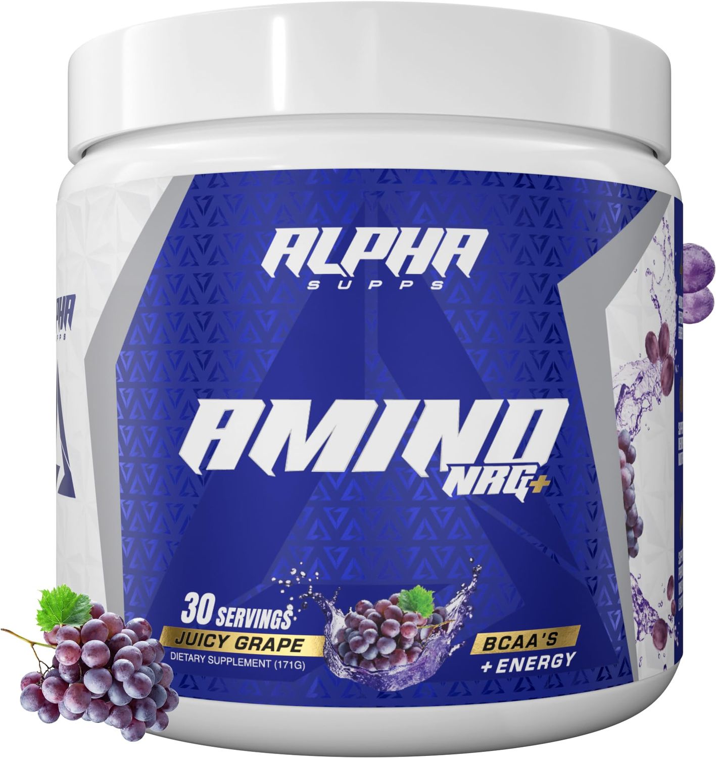 Alpha Supps Amino NRG BCAA Amino Energy Recovery Powder - Hydration Blend with Electrolytes - Focus Blend for Optimal Performance Support in Men Women (30 Servings, Juicy Grape)