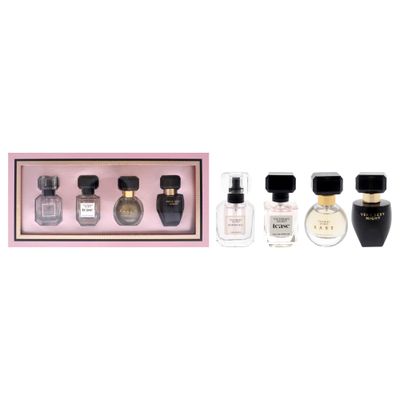 Victoria&#39;s Secret Fragrance Discovery Set for Women - 4 Pc Mini Gift Set with Bombshell, Tease, Bare, and Very Sexy Night EDP Sprays (0.25oz Each)