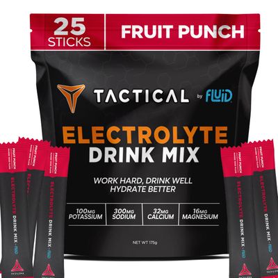 Fluid Tactical - Electrolyte Powder Packets, Accelerate Re-Hydration, Low Sugar, Electrolyte Drink Mix, Prevent Dehydration, Eliminate Cramps