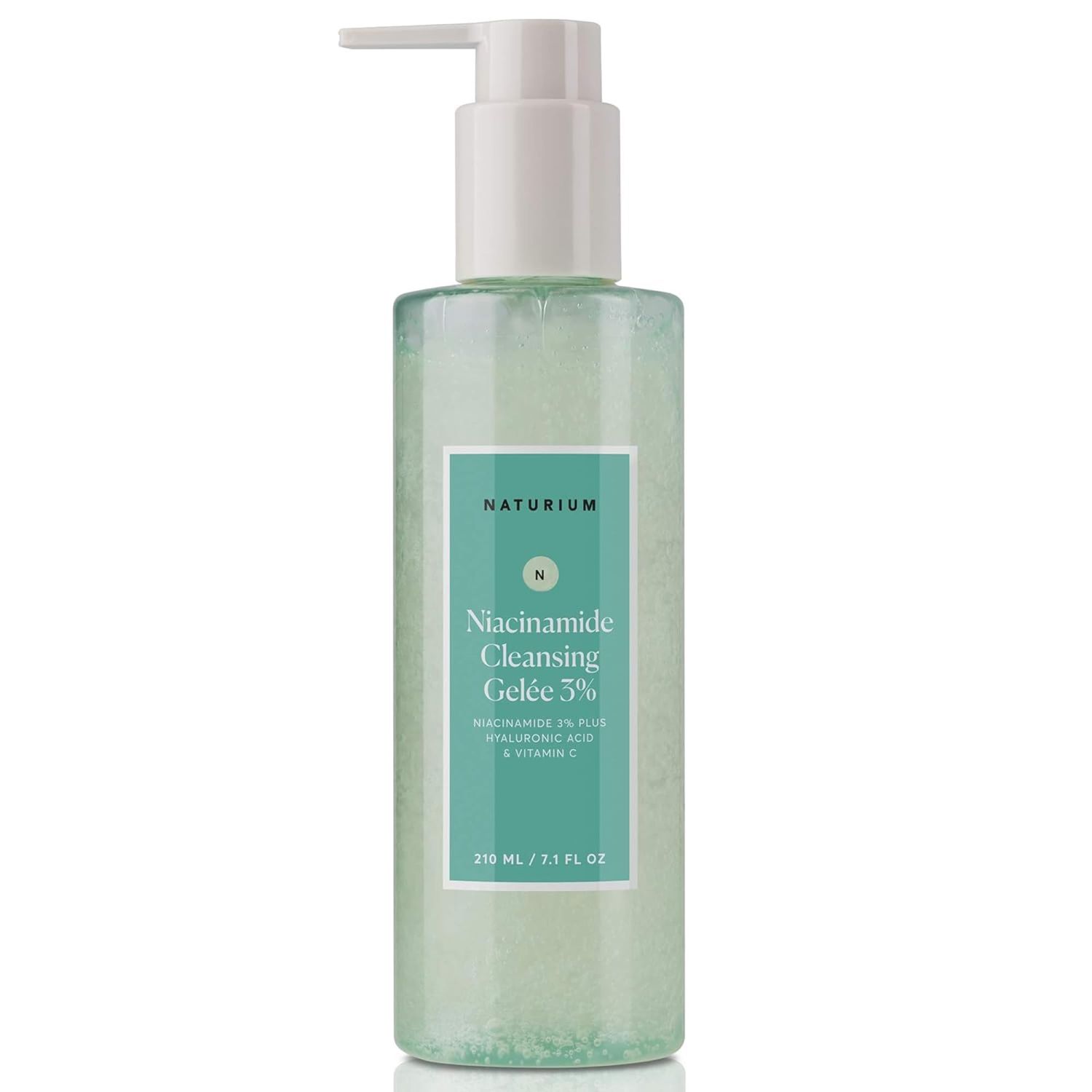 Naturium Niacinamide Cleansing Gele 3 Plus Hyaluronic Acid Vitamin C, Gentle Smoothing Face Wash, 7.1 oz
