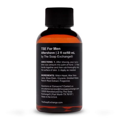 TSE for Men Soothing Aftershave - Sandalwood Vanilla - Natural Ingredients for a Healthy Post Shave. Reduce Razor burn with Aloe Vera. Hand Crafted 2 fl oz 60 ml Made in the USA.
