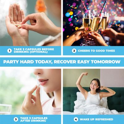 Hydralit After Drinking Aid Supplement Pre Game Party Pills Electrolytes Hydration DHM Milk Thistle Weekend Recovery Vitamins Relief Formula Better Mornings Alcohol Liver Health Support 120 Capsules