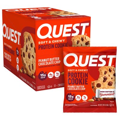 Quest Nutrition Peanut Butter Chocolate Chip High Protein Cookie, Keto Friendly, Low Carb, 24.5 Oz, 12 count (Pack of 1)