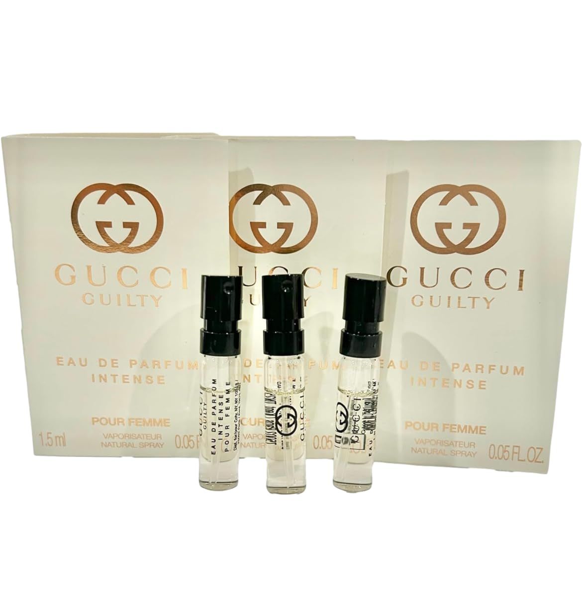 Gucci Guilty Intense Sample Perfume Women EDP Spray Pour Femme 1.5 ml 0.05 oz - set of 3