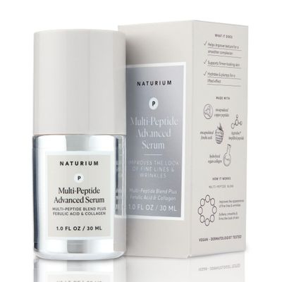 Naturium Multi-Peptide Advanced Serum, Firming Smoothing Face Serum for Fine Lines Wrinkles with Advanced Multi-Peptide Blend, 1 oz