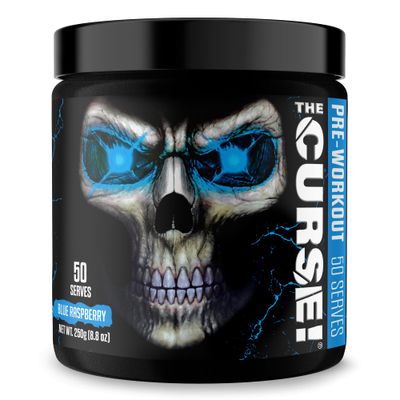 JNX SPORTS The Curse! Pre Workout Powder - Blue Raspberry 50 Servings Preworkout Boost Strength, Energy Focus for Men Women Caffeine, Beta-Alanine, Creatine L-Citrulline