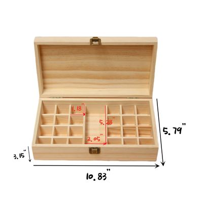 LONG TAO Wooden Essential Oil Box Essential Oil Display Stand Detachable Display Organizer Stand Holder Nail Polish Fragrance Container Wooden Storage Box Holds 25 Bottles Size 5-30 mL