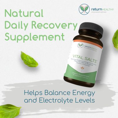Vital Salts, Electrolyte Salts for Energy and Endurance, Sodium Chloride, Electrolyte Supplements, Blood Pressure Support Supplement, Muscle Cramps Relief, 120 Salt Capsules - Return Healthy