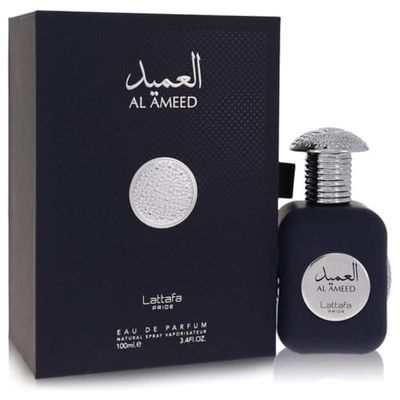 Lattafa Al Ameed Silver Eau De Parfum Spray for Unisex, 3.4 Ounce