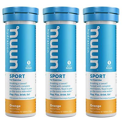 Nuun Sport Orange Electrolyte Enhanced Drink Tablets (3 Tubes of 10 Tabs) (Nuun Active)