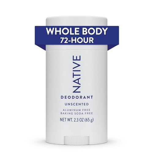 Native Whole Body Deodorant Stick Contains Naturally Derived Ingredients, Deodorant for Men and Women 72 Hour Odor Protection, Aluminum Free with Coconut Oil and Shea Butter Unscented