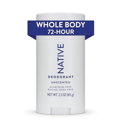 Native Whole Body Deodorant Stick Contains Naturally Derived Ingredients, Deodorant for Men and Women 72 Hour Odor Protection, Aluminum Free with Coconut Oil and Shea Butter Unscented