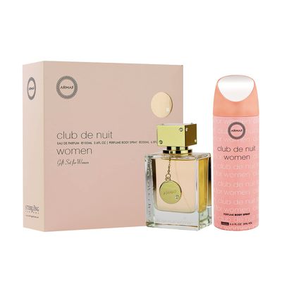Armaf Club De Nuit for Women 2-Piece Set, (3.4 Ounce Eau De Parfum spray 6.8 Ounce perfume Body Spray)