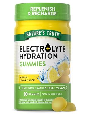 Nature&#39;s Truth Electrolyte Gummies for Hydration 30 Count Vegan, Non-GMO Gluten Free Supplement Lemon Flavor