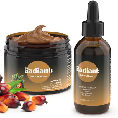 Batana Oil for Hair Growth - Dr Sebi 100 Organic, Pure Batana Hair Growth Oil from Honduras - 2-in-1 Batana Oil and Mask Bundle