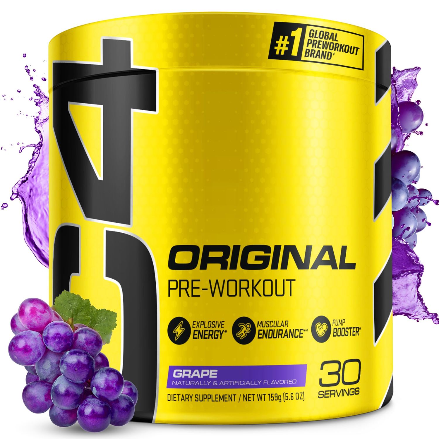 Cellucor C4 Original Pre Workout Powder Grape Sugar Free Preworkout Energy for Men Women 150mg Caffeine Beta Alanine Creatine - 30 Servings (Packaging May Vary)