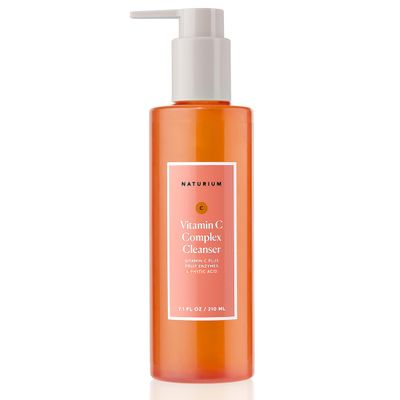 Naturium Vitamin C Complex Cleanser, Gently Exfoliating Deeply Cleansing Foaming Face Wash Gel with Phytic Acid Fruit Enzymes, 7.1 oz