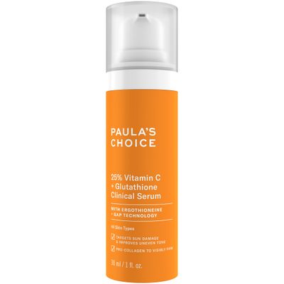 Paulas Choice 25 Vitamin C Serum with Glutathione Antioxidants, Improves Discoloration, Uneven Tone Firms, Fragrance-Free Paraben-Free, 1 Fl Oz