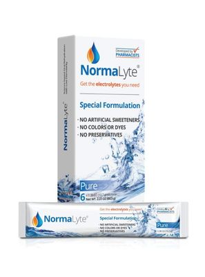 NormaLyte Oral Rehydration Salts- Pack of 6 (Pure) Electrolyte Powder, Energy Supplements, Electrolytes Packets, Potassium Supplement, Hydration Sachet, No Preservatives, Vegan, Dehydration