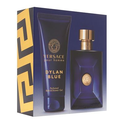 Versace Dylan Blue 2 Piece Gift Set For Men (3.4 Eau Di Toilette Spray3.4 Eau Di Perfume Spray Bath Shower Gel)