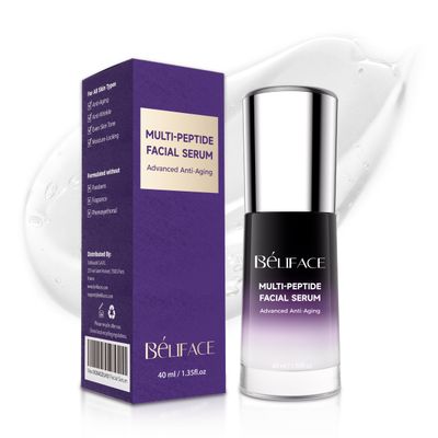Peptides Serum for Face with Hyaluronic Acid for Fine Lines and Wrinkles, Collagen Boosting Hydrating Face Serum, Anti-aging for All Skin Types, Fragrance Free, 1.35 Fl. Oz