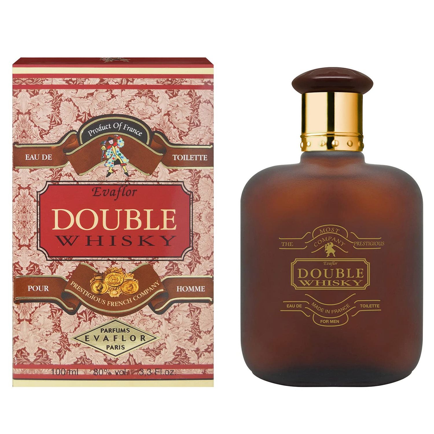 DOUBLE WHISKY Eau de Toilette 100 ml Men&#39;s perfume Spray EVAFLORPARIS