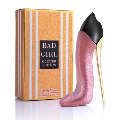 Bad Girl Glitter Edition - Oriental Floral Fragrance For Women - Top Notes of Almond, Coffee, Bergamot Lemon - Base Scent of Tonka Bean, Cacao, Vanilla, Cashmere Cinnamon - Elegant 100ml Bottle