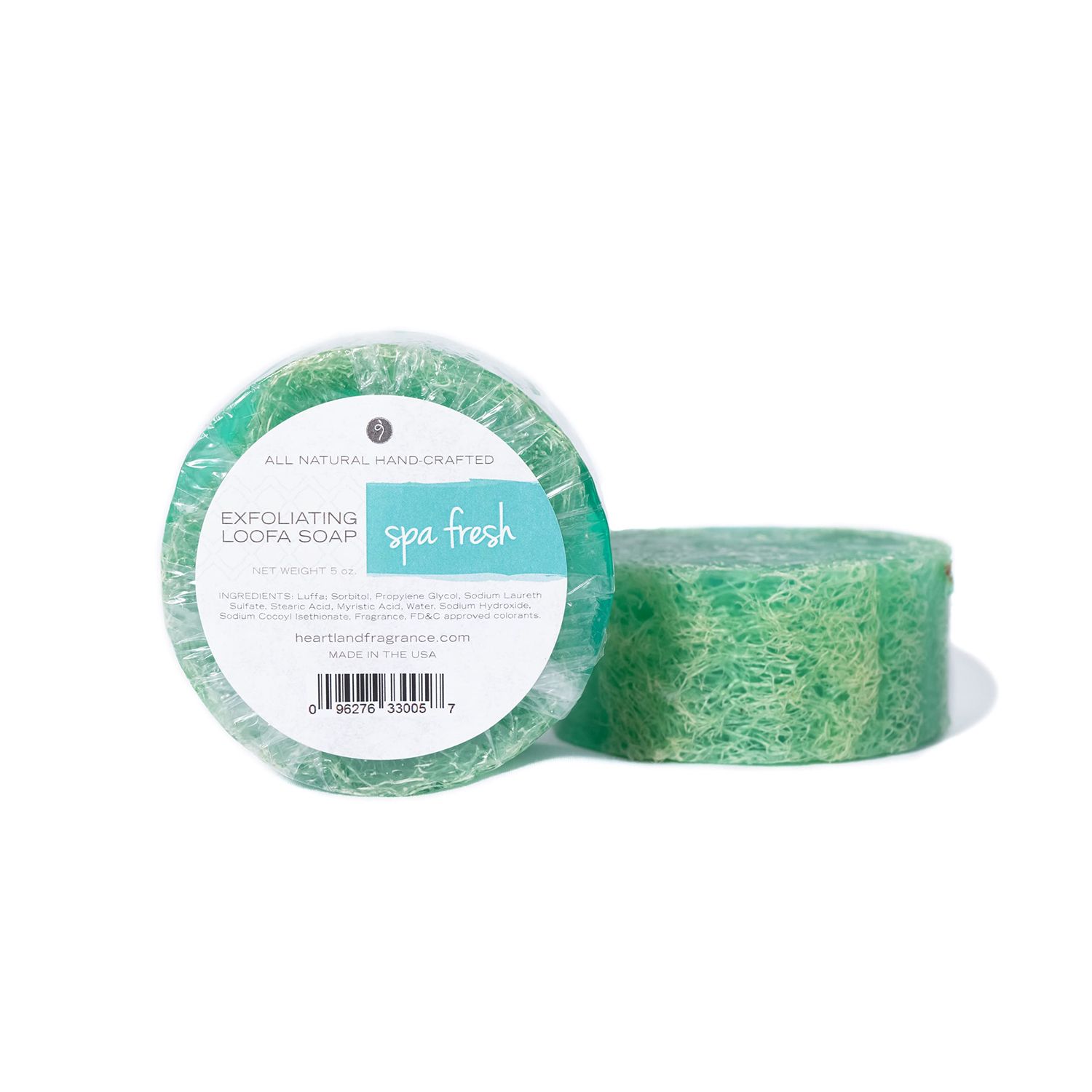 Heartland Fragrance Exfoliating Loofa Soap Spa Fresh 2 Pack