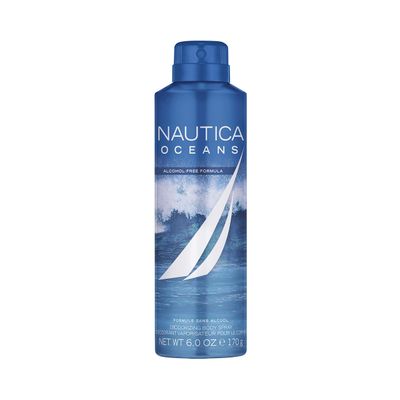 Nautica Oceans Deo Body Spray 6 fl oz (Pack of 1), Notes of Apple, Cyclamen, and Amberwood, Men&#39;s Fragrance, Long Lasting, Everyday Fragrance